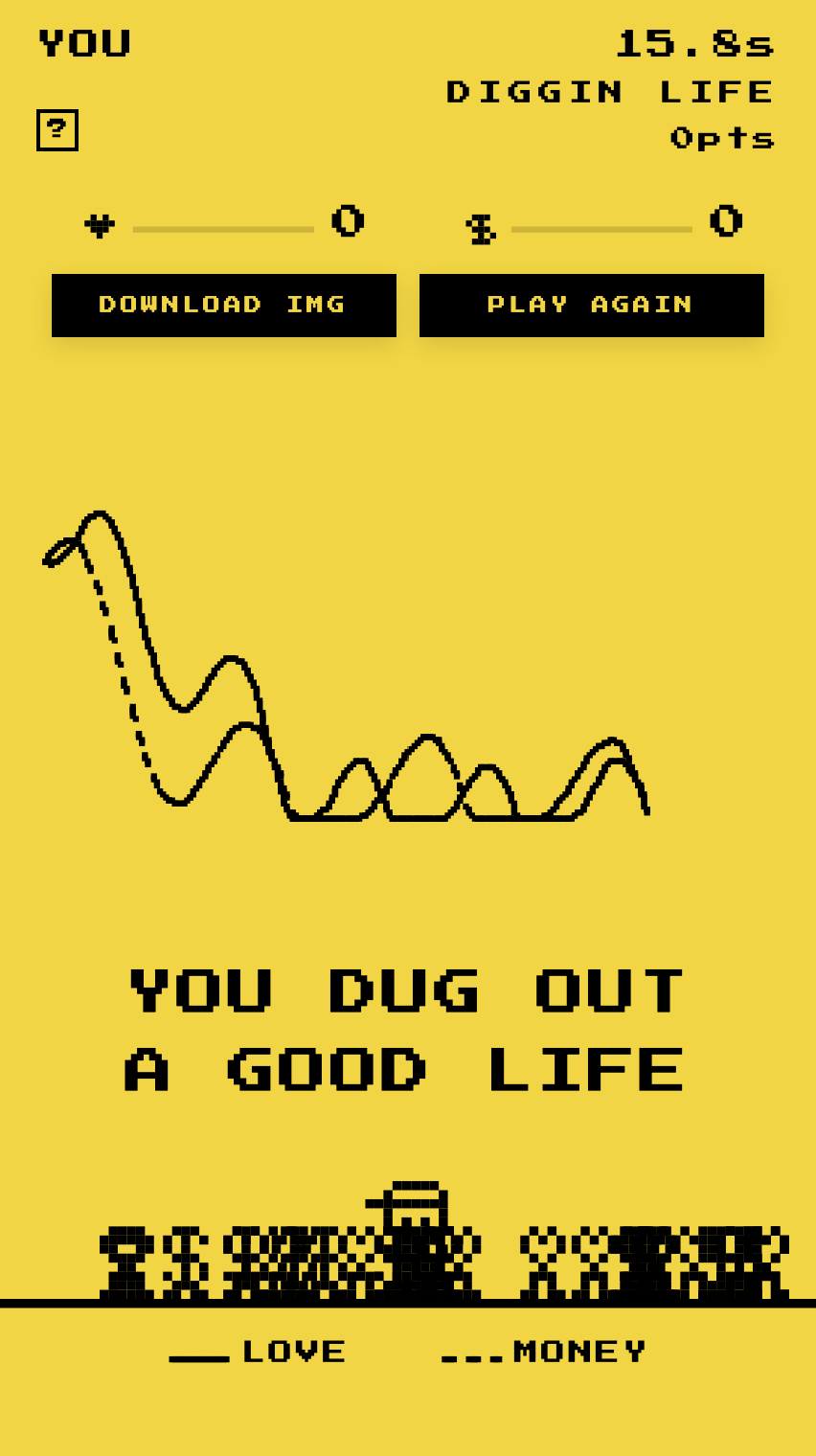 DIGGIN LIFE ending with life chart