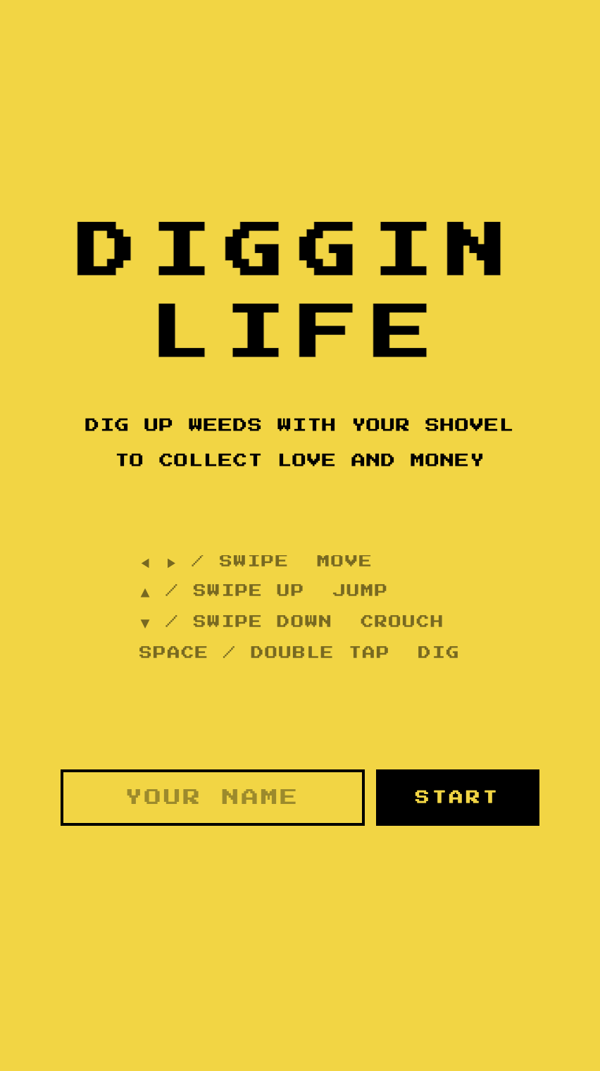 DIGGIN LIFE title screen